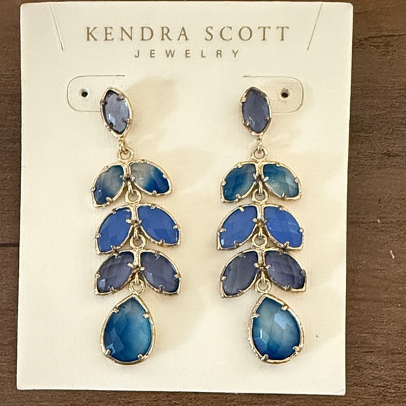 Kendra Scott Jewelry - Kendra Scott Navy and Cobalt Leaf Earrings